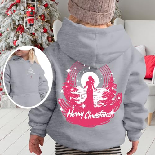 Christmas Kids' Hoodies with Cute Santa and Festive Trees Xmas Pullover Sweaters for Boys & Girls Winter Holiday Outfits4