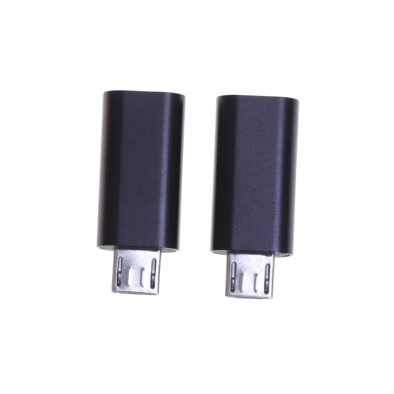 Tofficu 2 Pcs Pin Female to Micro USB Converter Adapter Charging Connector for Smartphone Tablet Power Bank Black Compact Durable Design for Seamless Device Compatibility