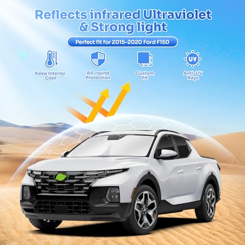 Image of Canvcle Window Shades for Ford F150 2015-2020 F-150 SuperCrew 4 Door Accessories Windshield Sun Shade Side Rear Window Cover Sunshade Sun Shield Privacy Protection for Camping Keep Car Cool Black 6PCS