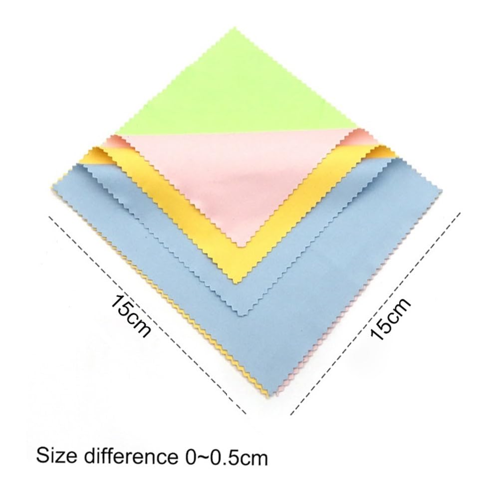 Brillenreinigungstuch, 230 g/m², Nadel, 1 Brillenlinse, Mikrofaser-Reinigungstuch, 15 x 15 cm, 17 x 14 cm, bunt, Grau, Weiß, Schwarz (bunt, 15 x 15 cm), 100 Stück