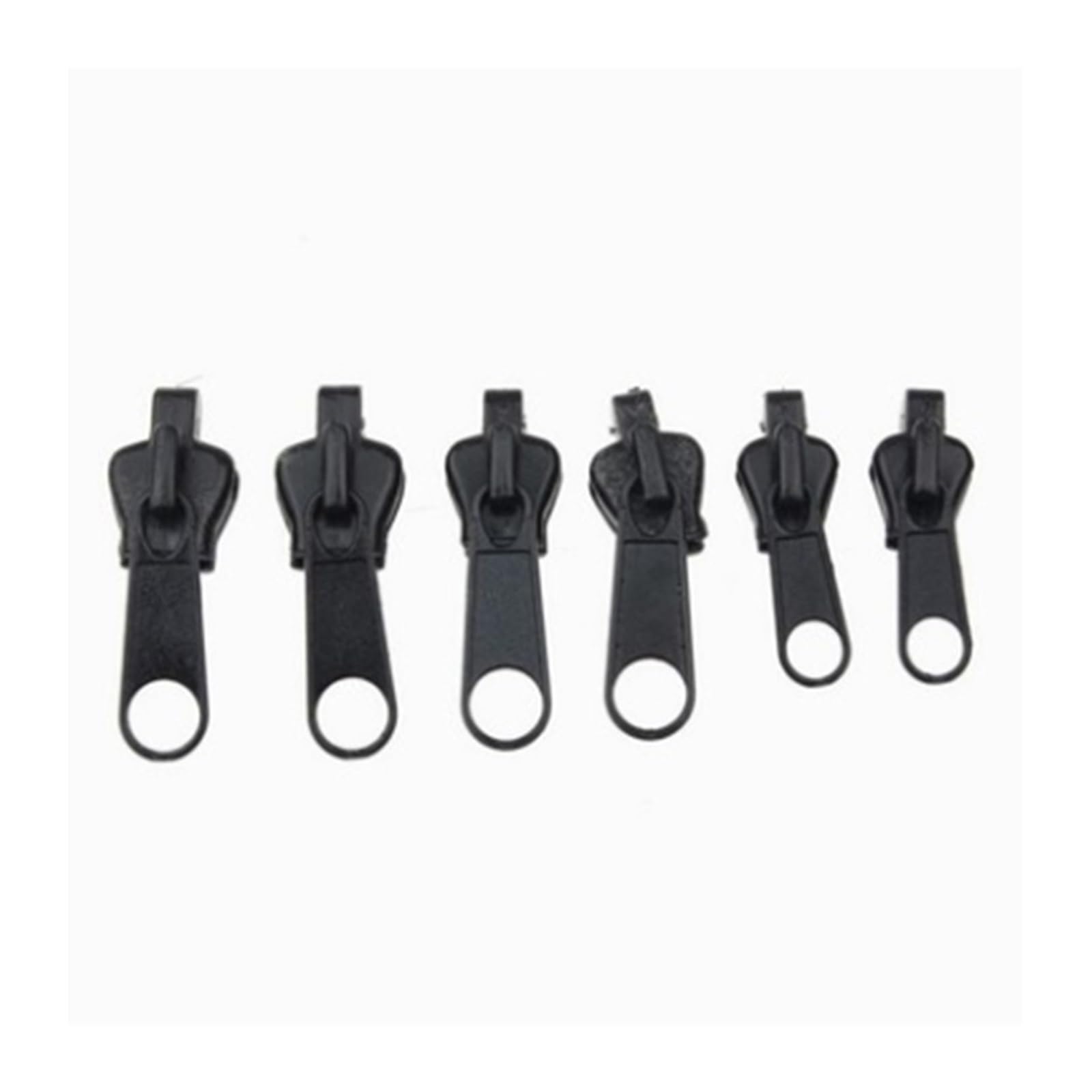 Tirones para deslizamientos de cremallera de metal Kit de reparación de cremalleras instantáneas universales, diseño deslizante de cremallera de repuesto for costura DIY, 6/12 Uds.(Black+silver,6pcs)