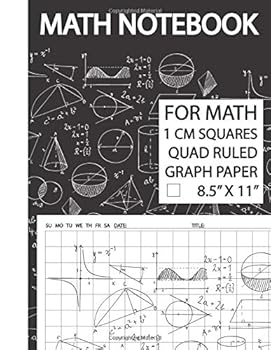 Paperback Math Notebook 1 Cm: Math Notebook Graph Paper, Math Notebook Grid, Math Notebook for School, 1 Cm Square Graph Paper, Large Size, 8.5 x 11, Black Cover Book