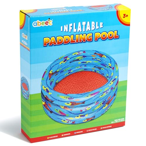 abeec Paddling Pool for Kids – 1.5m Inflatable Pool for Kids 3+ - Outdoor Play Equipment for Children – Paddling Pools for Kids Outdoor Toys – Pool Inflatables