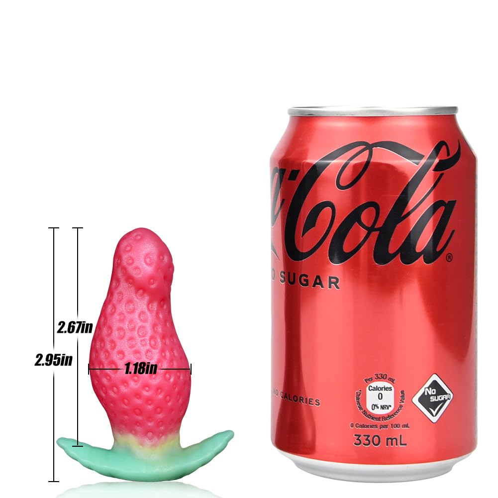 Soft Strawberry Butt Plug Anal Stretcher Prostate Massager Liquid Silicone Realistic Dildo G-spot Stimulation Anal Sex Toys for Advanced Men Women Couple Romi (): S