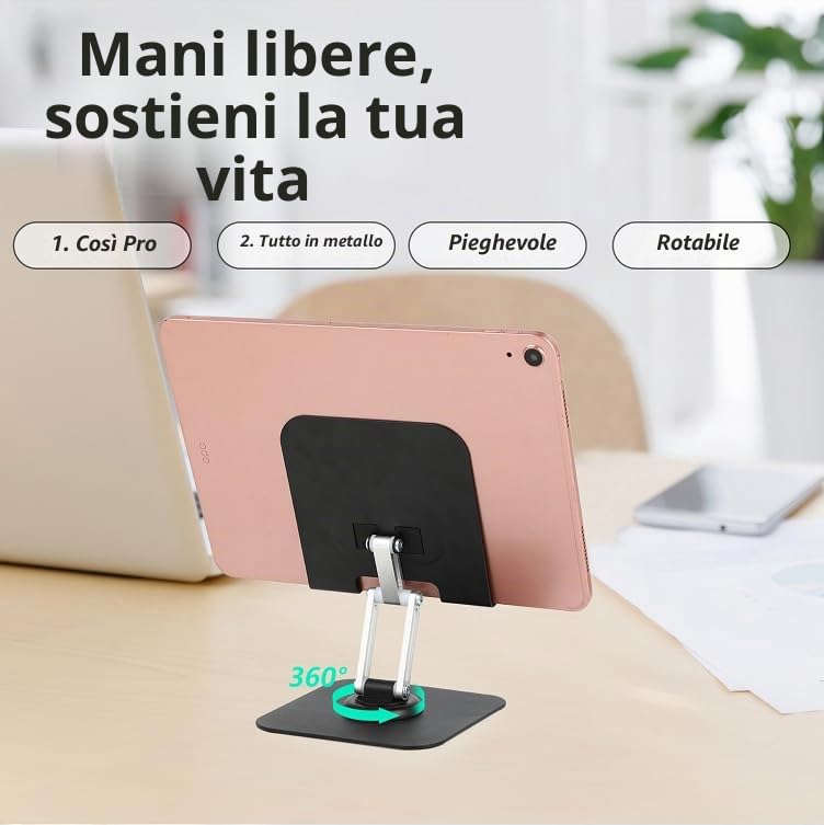 Supporto Pieghevole Universale Per Tablet/iPad 7-10 Pollici – Regolabile E Portatile!