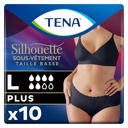 TENA - Silueta, normal, talla baja, color negro