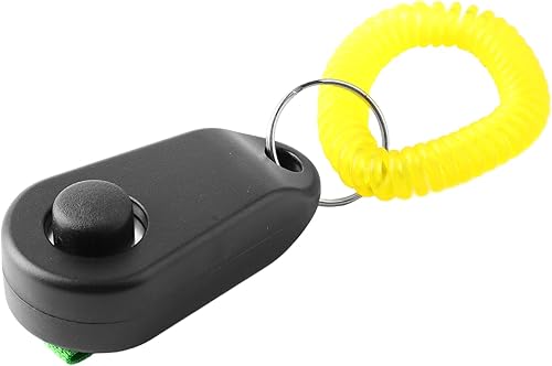 Clicker de entrenamiento para perros, duradero y ligero para entrenamiento de mascotas con anillo para el dedo y correa de muñeca, clicker para