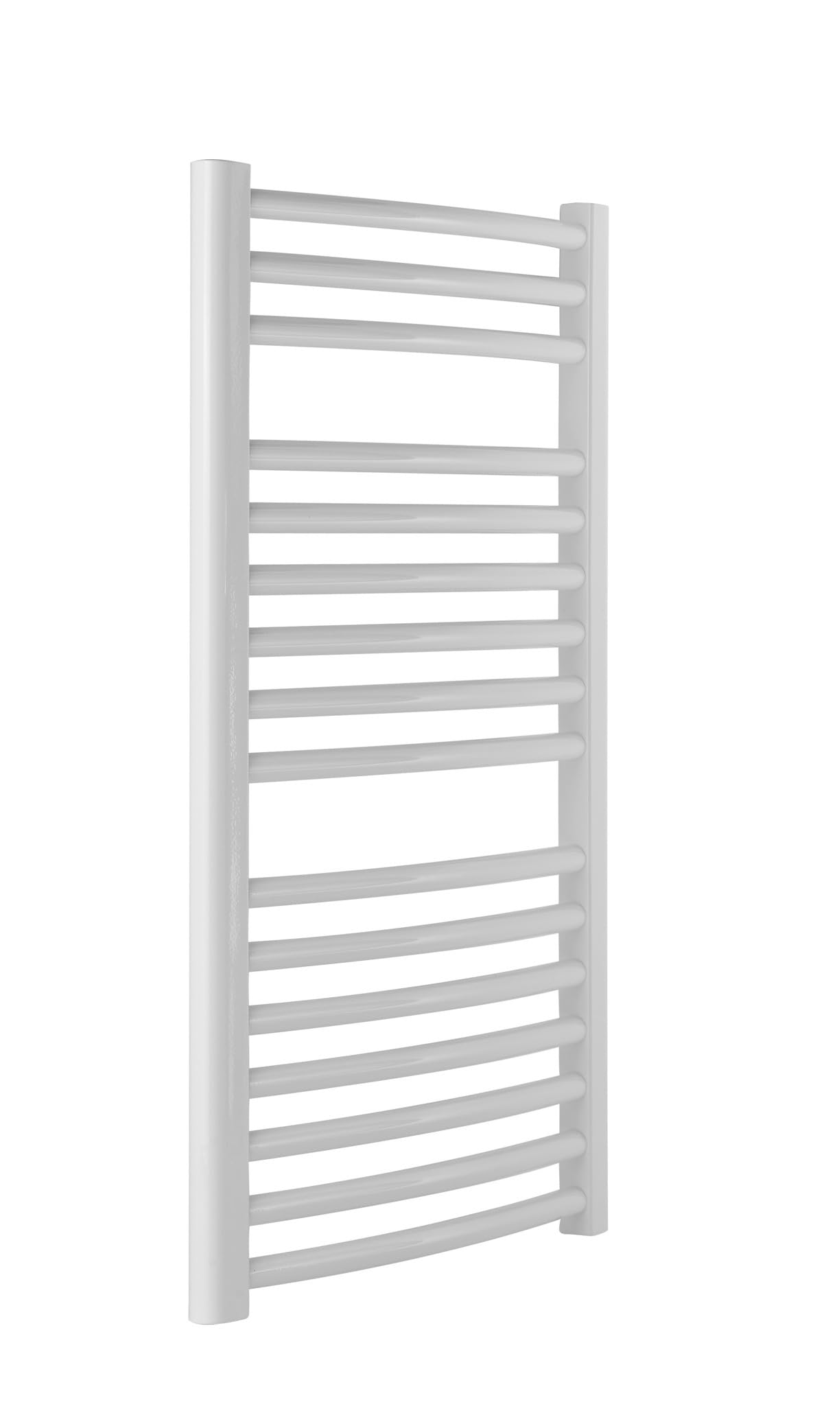 Greenedhouse White Milano Curved Heated Towel Rail W500mm X H800mm Curved Central Heating Wall Mounted Towel Radiator