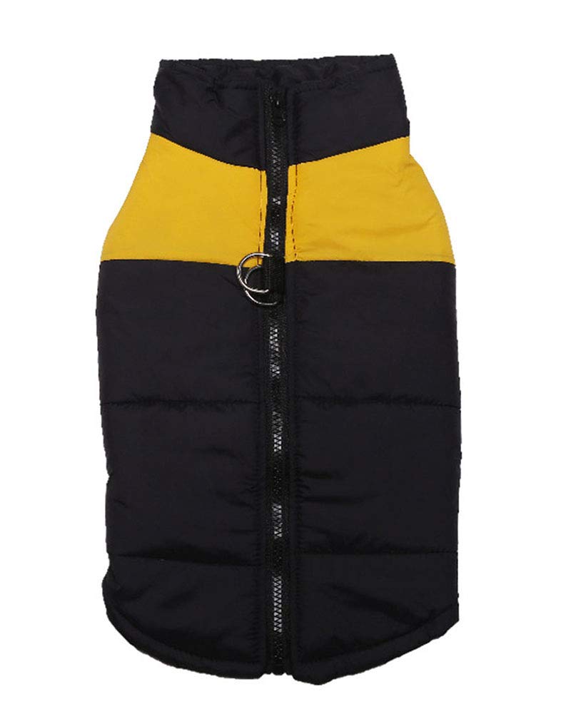 Waterproof Dog Coat Jacke Snowsuit Reflective Winter Warm Padded Vest Clothes for Small Medium Large Dogs Yellow XL