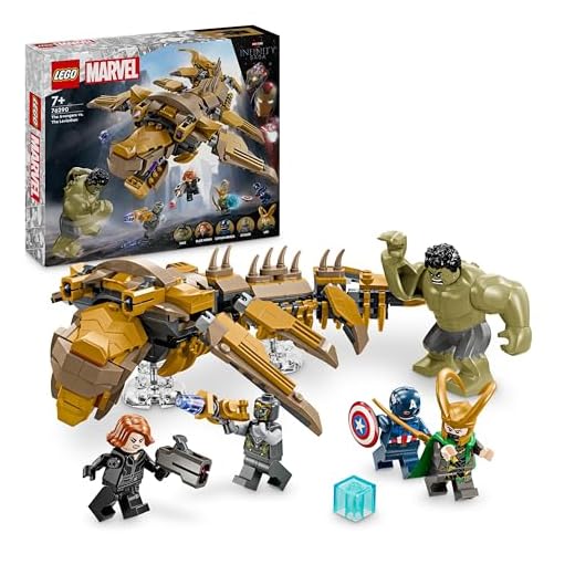 LEGO Marvel The Avengers vs. The Leviathan, Buildable Kids’ Toy, Hulk Figure plus Captain America, Loki, Black Widow and Chitauri Minifigures, for Boys and Girls Aged 7 and Over 76290