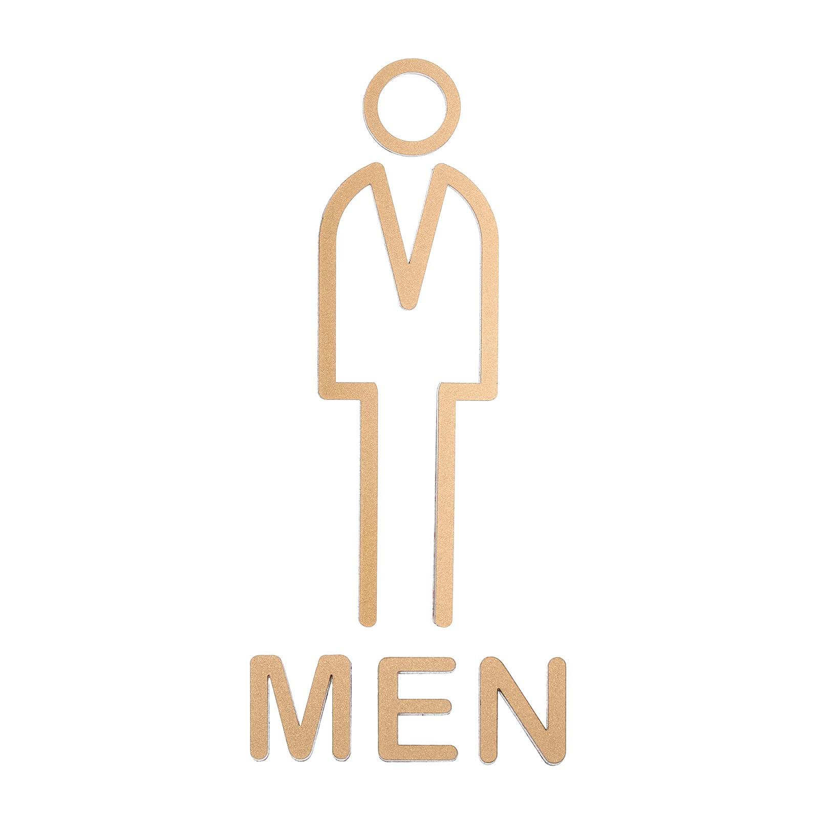 PATIKIL 7.9" Bathroom Sign, 1 Pack Acrylic Men Restroom Sign Self-Adhesive Toilet Door Decor Sticker for Office Business, Style 2 Gold