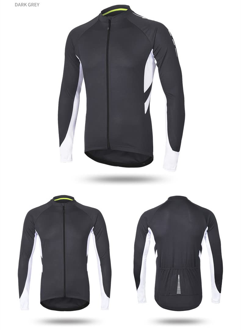 Meufam Mens Winter Cycling Jackets Thermal Running Jersey Windproof Breathable Insulated Reflective Softshell Windbreaker (Gray,Large,Male,Adult,US,Alpha,Large,Regular,Regular)