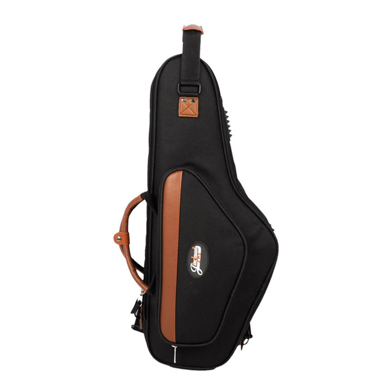 Leichter Saxophonkoffer Rucksack mit verstellbaren Gurten und wasserdichter Aufbewahrungstasche für Zubehör, Schwarz, 25.5 x 63 cm