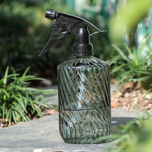Image of OFFIDIX Fine Mist Plant Mister,Handheld Pressure Glass Spray Bottles,0.45L /15.22oz Watering Can with Adjustable Nozzle for Outdoor Indoor Gardening and Cleaning Work(Diagonal Light Green)