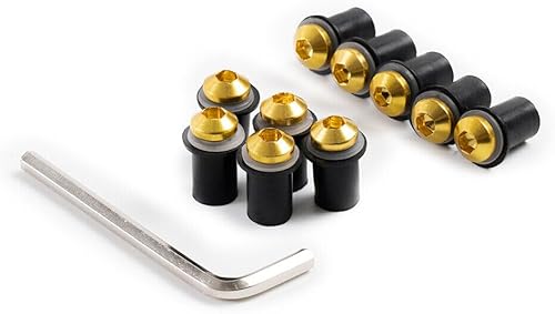 Vista 23 de Kit de tornillos de aluminio para parabrisas de motocicleta, 10 unidades, tornillos de montaje para Kawasaki Z400 Z650 Z750 Z800 Z900 Z250 / Z3