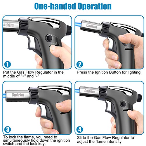 Küchenbrenne Flambierbrenner, Blowtorch kitchen Burner mit Sicherheitsschloss Refillable Butane Gasbrennerfür die Küche… – Bild 7