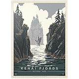 Kenai Fjords National Park: Avistamiento de ballenas, póster vintage, rompecabezas premium de 1000 piezas para adultos