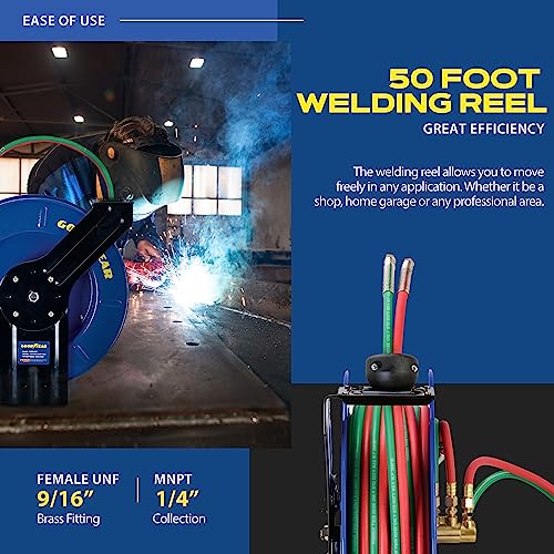 Image of Goodyear Retractable Welding Hose Reel, 1 /4 inch x 50 ft, 300 PSI