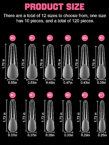 EBANKU 120 PCS Clear Matte Dual Nail Forms System Coffin Nail Mold Tips Acrylic Stiletto Nail Extension Tools for Nail Art Salon Nails Design - Image 2