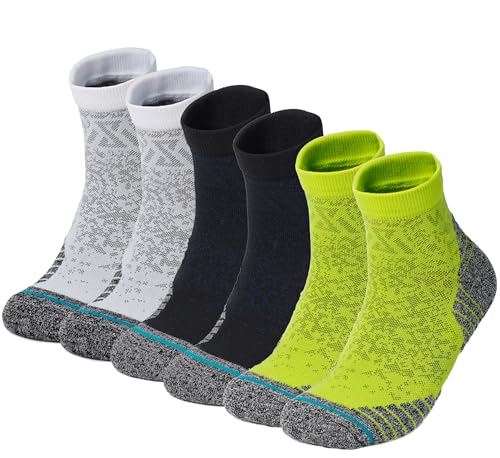 DIVABONNA Calcetines Deporte Hombre - Calcetines Running, Sin Costuras, Antiampollas, Transpirables - Ideales para Correr, Ciclismo y Gimnasio - 3 Pack