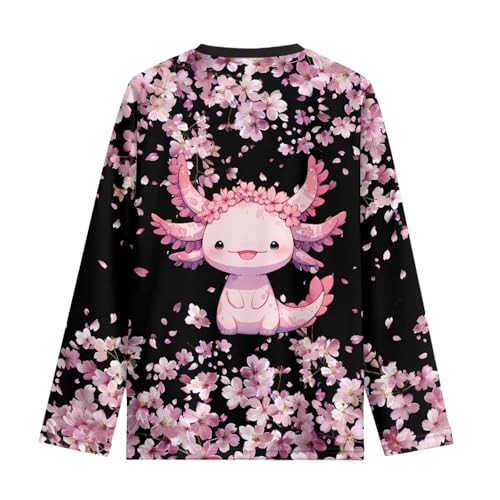 Image of Long Sleeve Shirts for Girls Casual Crewneck Tops Fall Winter Outfits for 3-16 Years Old