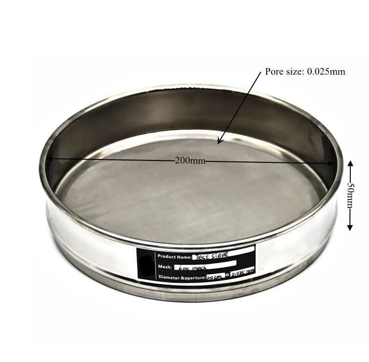 20 cm Laborsieb aus Edelstahl 304, Maschenweite 600, 0,025 mm, for genaue Analysen, 1 Stück