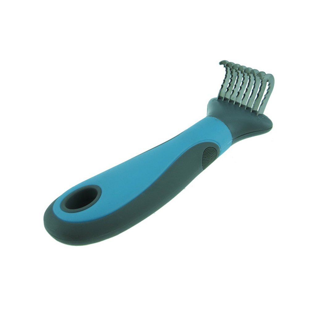 noomoopet Cats & Dogs Dematting Combs Grooming Rake for Undercoat Removal Deshedding Tool with Curved Blade