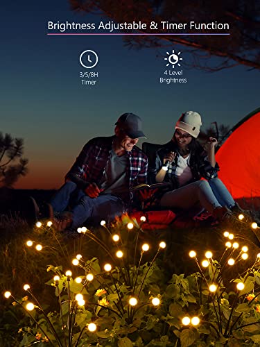 Brizlabs Solar Firefly Lights Outdoor, 4 Pack 32Led Swaying Solar Garden Lights With Remote Control, 8 Modes Solar Powered Pathway Lights, Solar Outside Lights For Path Yard Patio Landscape Decor #TOP1