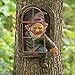 Tirifer Garden Gnomes Elf Out The Door Tree Hugger, Decor Outdoor 3D Dwarves Outdoor Tree Sculpture Gnome Tree Decor Garden Peeker Figurine Yard Art Garden Decoration