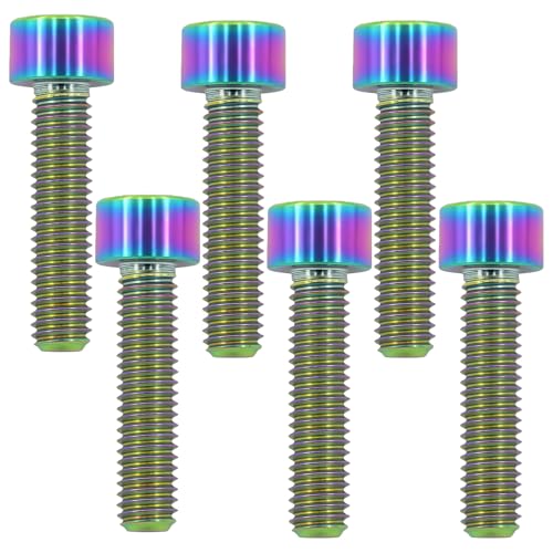 Image of M8x25 Titanium Bolts, Colorful, 6PC | Lightweight Hex Socket Screws, MTB /Road Bike /Motorcycle, Corrosion Resistant, Marine Grade Fasteners