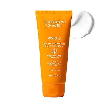 Conscious ChemistTM Vitamin C Face Cream SPF30 PA+++ | Lightweight Gel with Polyglutamic Acid | For Healthy & Bright Skin | All Skin Types | Fragrance Free, Cruelty Free | 50ml