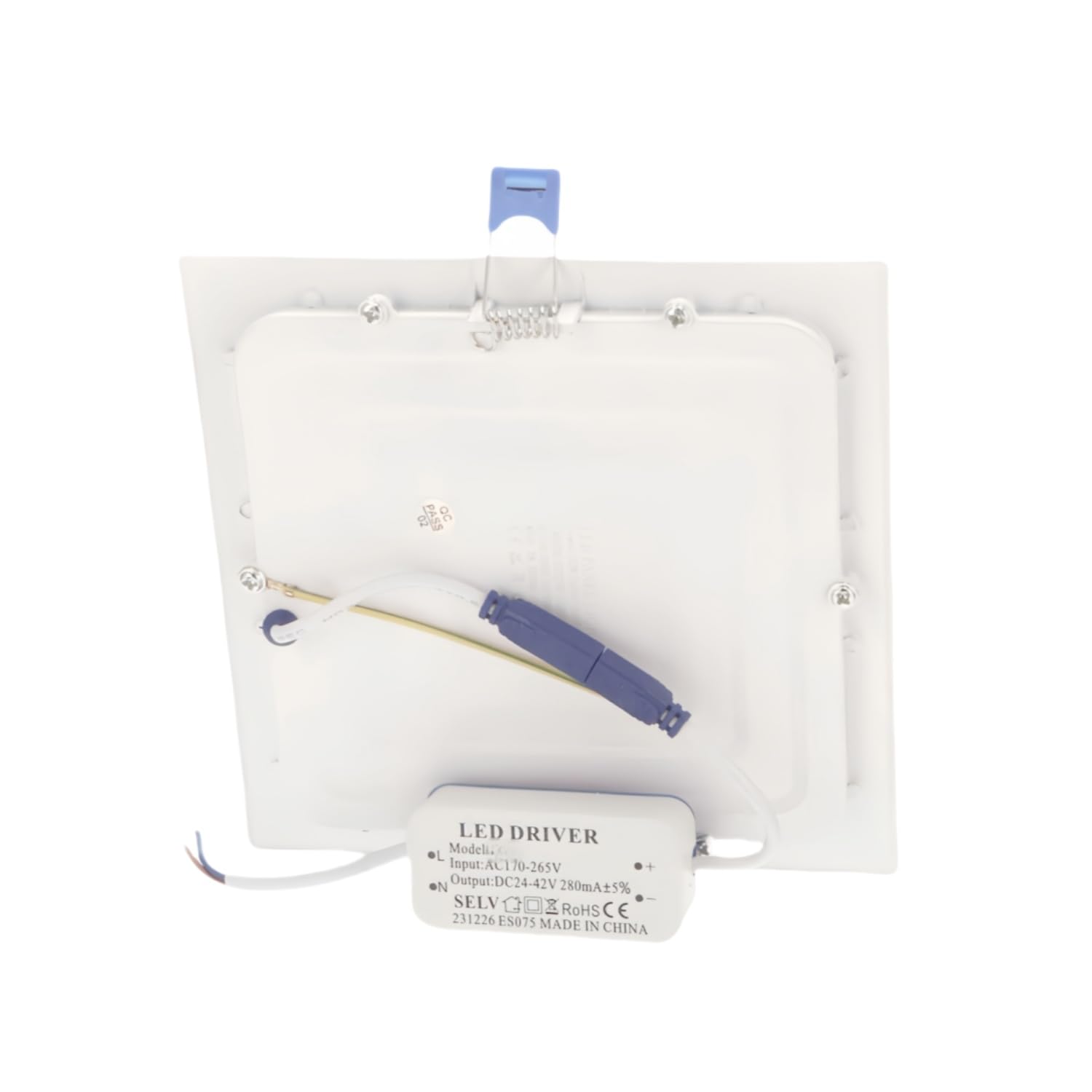 Placa LED Cuadrada 220x220 mm,20W 2000 Lúmenes (Pack 5) Blanco Neutro 4500k Panel Led Super Slim Empotrado Marco Blanco