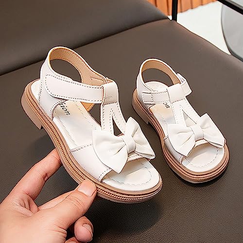 IWIHMIV Girls Sandals Kids Flat Sandals Open Toe Summer Flower Casual Open Toe Ankle Strap Slip on Dress Shoes2