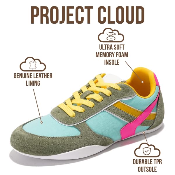 Project Cloud Sneakers for Women – Lace Up Shoes for Women with Memory Foam Insole – Lightweight & Non Slip Womens Sneakers – Perfect Womens Casual Shoes (HOLY)2