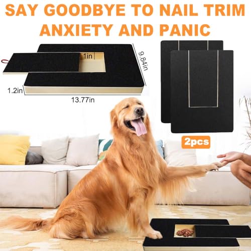 Duscdesp Krallenschleifer für Hunde mit Snack Box, Kratzbrett Hund mit 2 Ersatzblättern Schleifpapier, Hunde Nagelfeile für Nagelpflege Haustieren, Alternative Krallenschere Krallenschneider