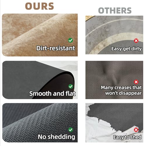 Bathroom Mat Quick Dry, Bathroom Rugs Non Slip Washable Thin Absorbent Bath Mat Fits Under Door Bathroom Floor Mat Perfect for Bath, Shower, or Sink 24"x60" Camel
