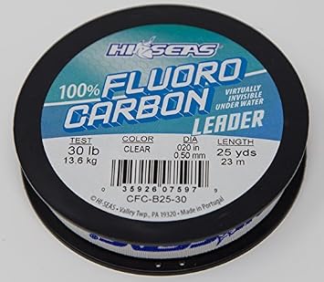 Hi-Seas 100% Fluorocarbon Leader Clear Leader Making Fluoro Leaders 30lb 25yds.