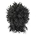 YITI High Puff Afro Ponytail Drawstring with Kinky Curly Bangs Short Afro Kinky Curly Pony Tail Clip in on Synthetic Curly Hair Bun Puff Ponytail Wrap Updo Hair Extensions with Clips(A-BLACK)