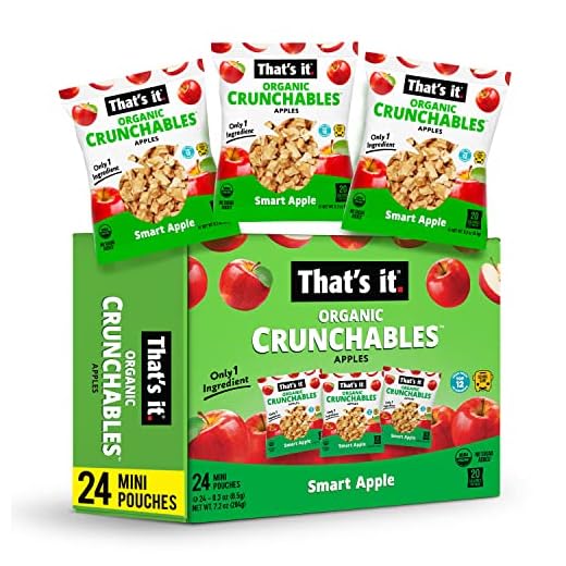 That’s it. Crunchables Fruit Snacks for Kids 100% Organic Apple, Deliciously Healthy and Light, Plant-Based,Non-Gmo, Gluten Free, USDA Approved Snacks 24 Packs (8.5 g)