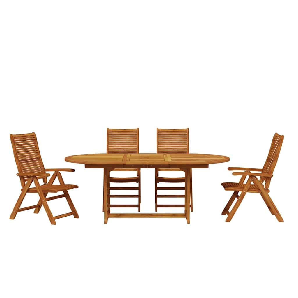 Tavolo in legno massello di acacia per esterni 200x100x75 cm Marrone
