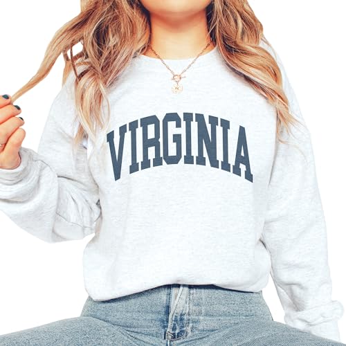 Virginia Sweatshirt - Virginia VA Pullover - Faded Vintage Athletic Aesthetic Varsity Style - Trendy State Travel Gift For Him or Her - Unisex Crewneck Sweatshirt3