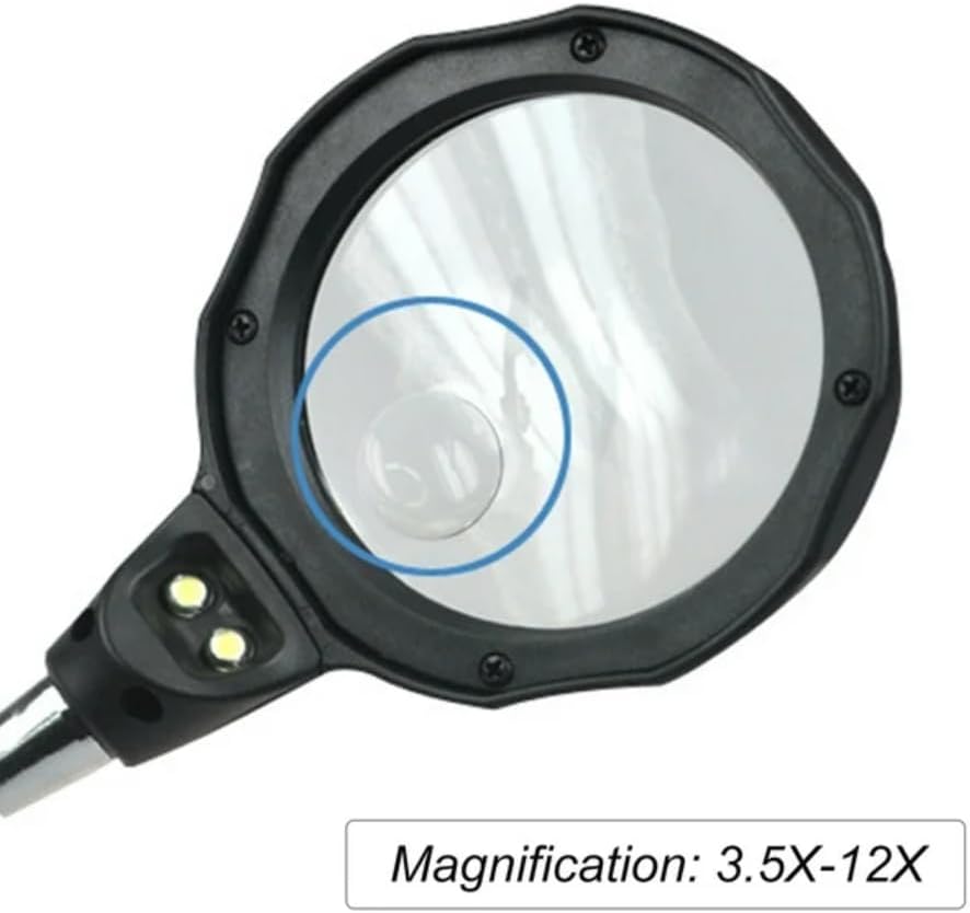 Miniatura 6 de Lupa 3.5x ayudando a soldar, estación de soldadura con luz LED, clips de cocodrilo ajustables dobles para soldar, fabricación e inspección de