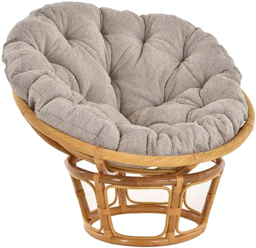 Krines Home Papasansessel XXL mit Kissen Relax Papasan Chair...