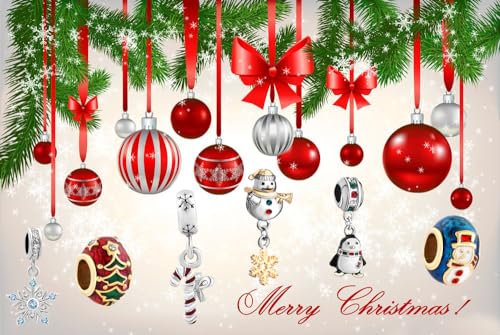 Image of Christmas Holiday Season Charms for Pandora Bracelets New Snowflake Santa Claus Home Moose Gift Tree Candy Cane Snow Globe