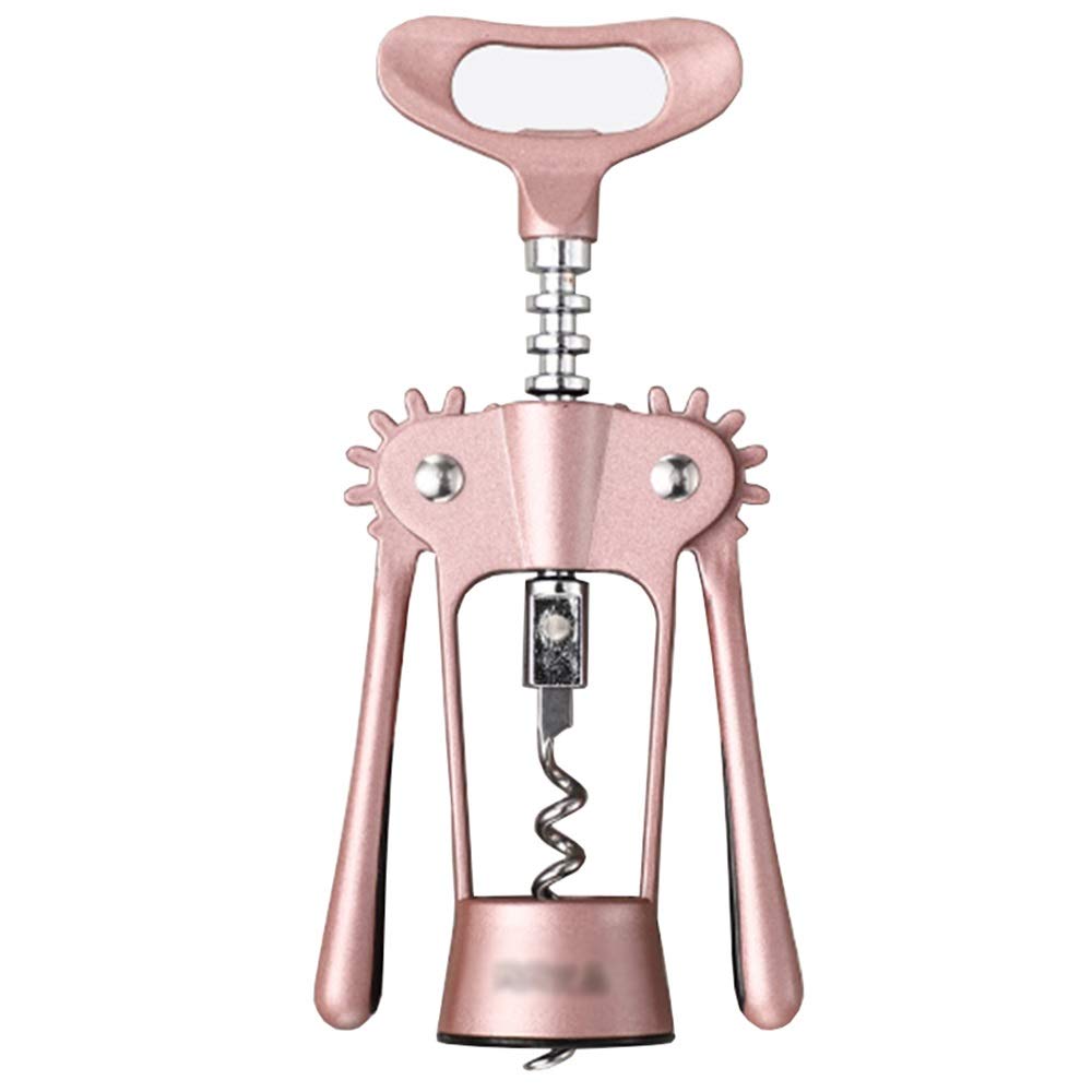Korkenzieher-Weinöffner, Integriertes Bierdeckelöffner-Zubehör 17x6cm Rosa geflügeltes Design