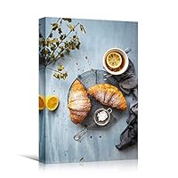Canvas Wall Art Breakfast Platter Coffee Drinks Kitchen Multicolor Photography Rustic Urban - 12x18 inches