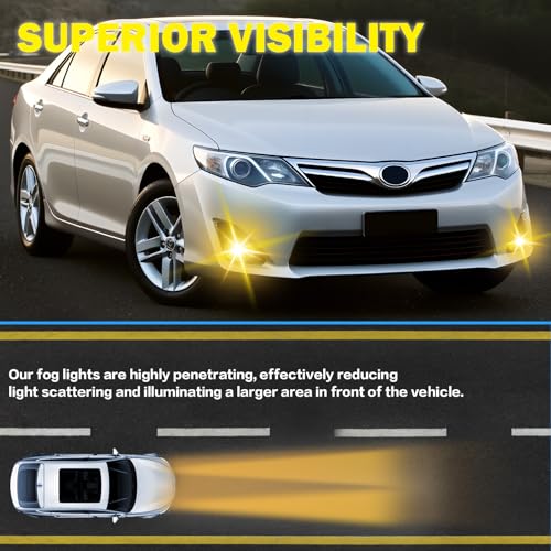 Fog Lights Fit For 2012 2013 2014 Toyota Camry Bumper Driving Fog Lamps Assemblies w/Bezel & Switch Wiring Kit 1Pair of Fog Lights by Boxlight - Used condition - Image 2