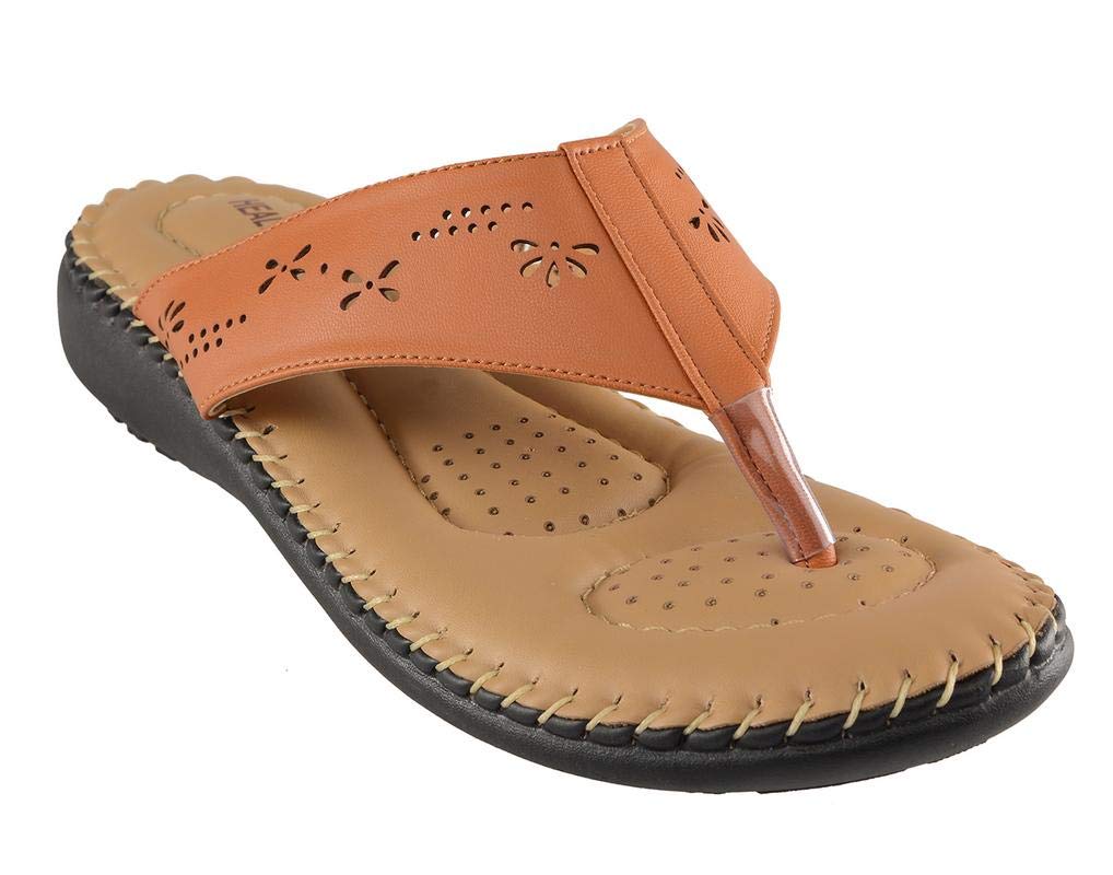 HEALTH FIT Orthopedic Heel Pain Relief Soft and Comfortable Womens Outdoor Indoor Stylish Chappal TAN 6 (B08251KTX9) Amazon Price History, Amazon Price Tracker