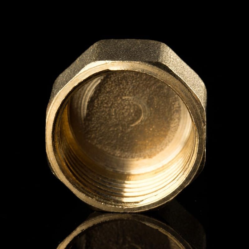 Pipe Cap Plug Fitting,1pcs Female Thread Brass Pipe Hex Head End Cap Plug Fitting Quick Connector Brass Universal Faucet Adapter(1-1I2)