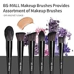 BS-MALL Makeup Brush Set 18 Pcs Premium Synthetic Foundation Powder Concealers Eye shadows Blush Makeup Brushes with black case (C-Black） - Image 3